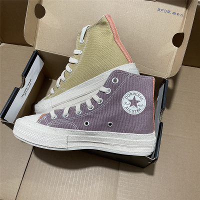 CONVERSE匡威1970S环保做旧拼接棉麻renew高帮情侣帆布鞋 167767c