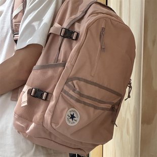 CONVERSE匡威新款粉棕色大号双肩包运动大容量书包10021138-A22