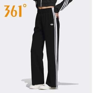 361度女子休闲长裤新品2024秋时尚百搭敞口运动裤361女士针织女裤