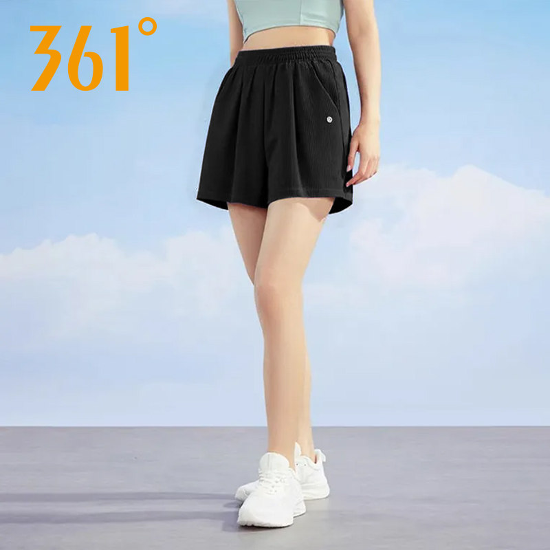361度运动短裤女2025夏季新品冰丝透气针织休闲跑步裤子562524736