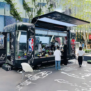 商业街网红街景店车 双层巴士复古餐车 户外牵引奶茶咖啡售货车