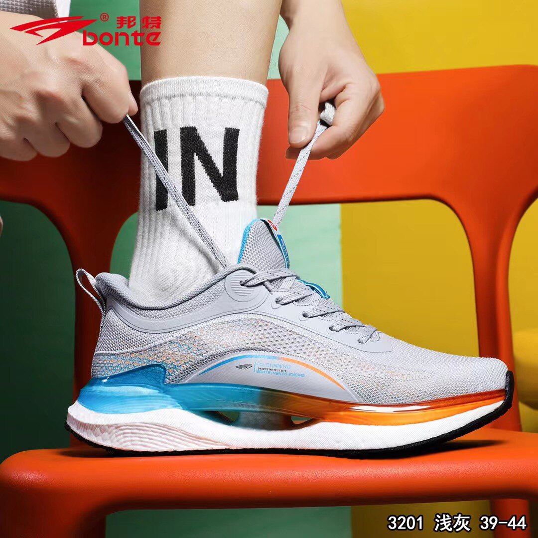 邦特男鞋夏季新款运动鞋男轻便鞋子减震轻弹跑鞋网面透气跑步鞋男