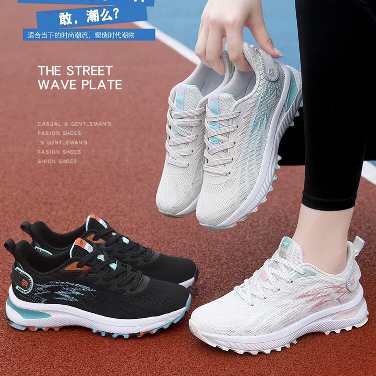 邦特女鞋 秋季新款跑鞋跳远运动鞋休闲百搭轻便透气网面运动鞋女