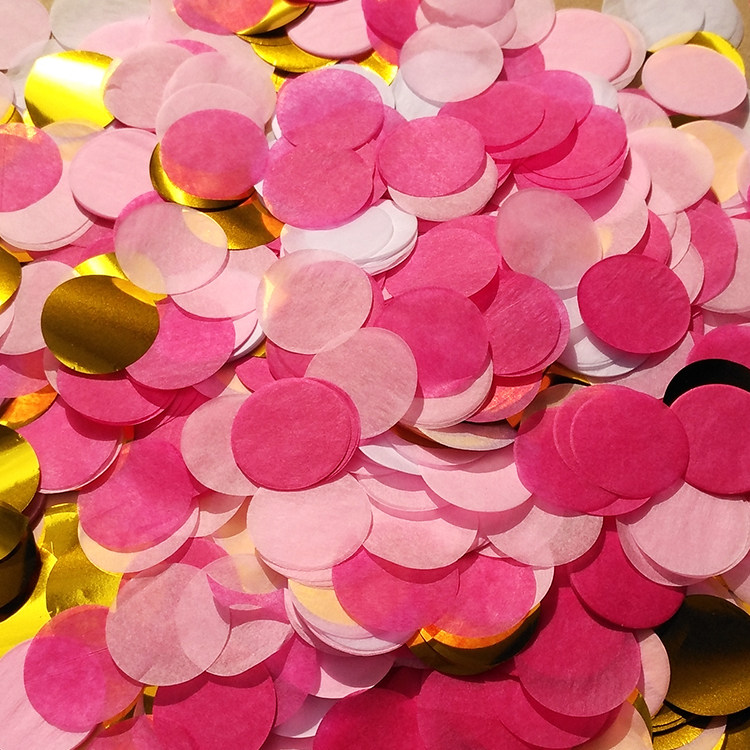 5cm亮片圆片彩色纸片碎纸屑波波球气球填充物场地布置装饰20克