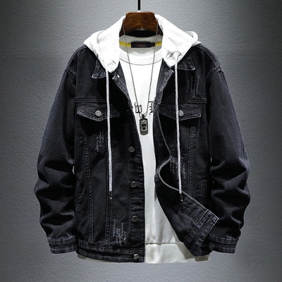 高级感连帽牛仔外套休闲春秋