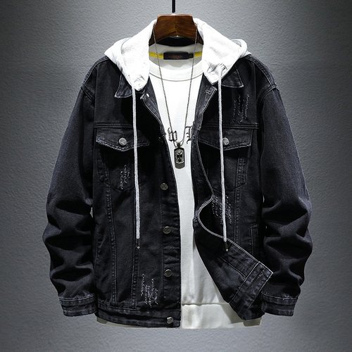 高级感连帽牛仔外套休闲春秋