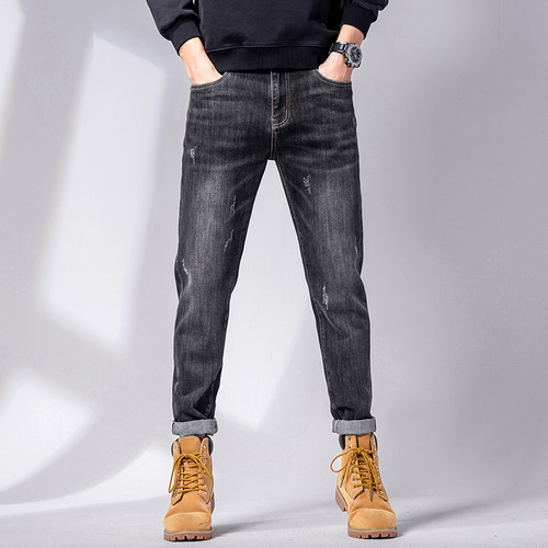 aimiti长裤复古猫须牛仔裤男
