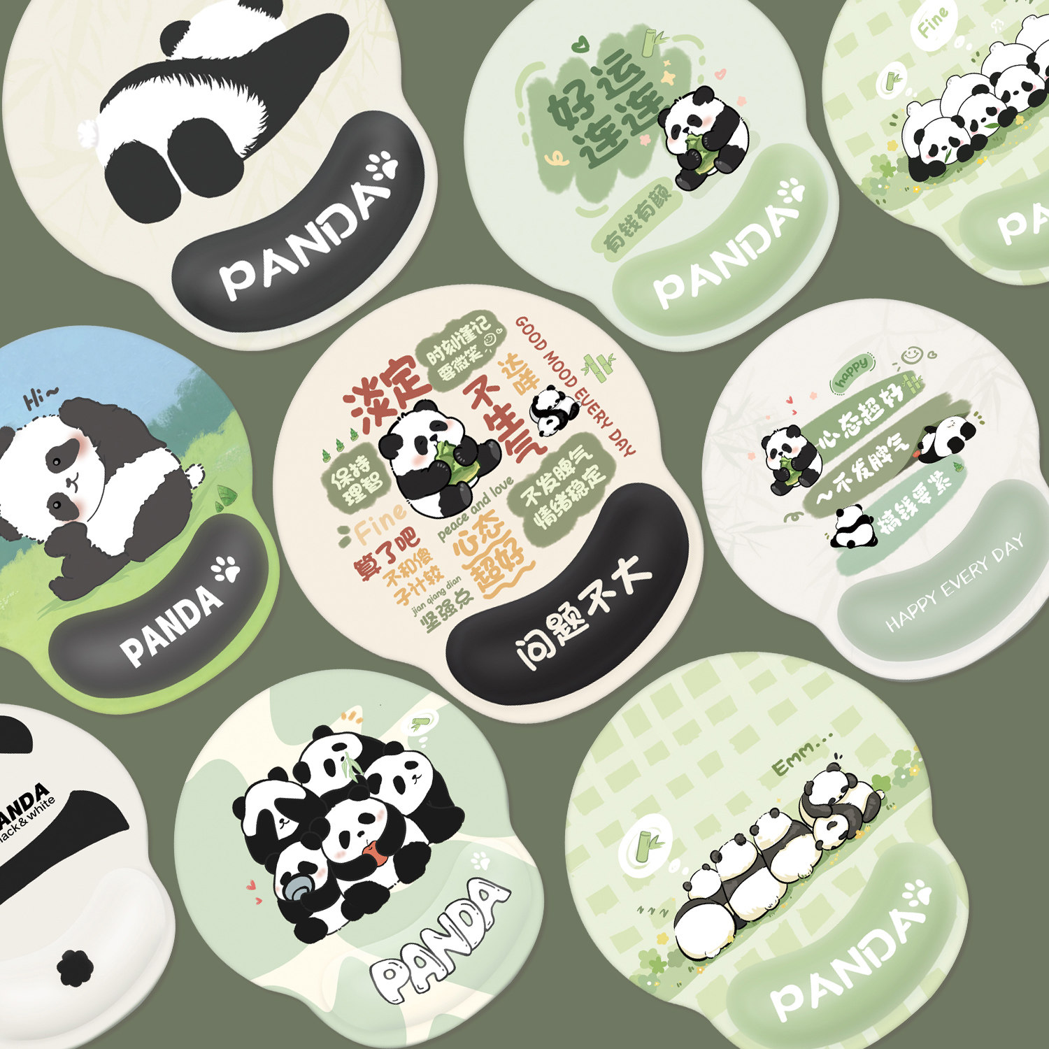 熊猫护腕鼠标垫手腕垫加厚防滑鼠标手记忆棉办公室滑鼠垫键盘手托