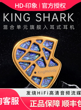 KingMelody KING SHARK黑鲨王2圈8铁2骨传导混合KM旗舰入耳式耳机