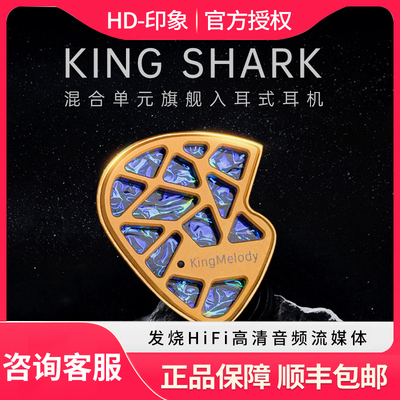 KingMelody KING SHARK黑鲨王2圈8铁2骨传导混合KM旗舰入耳式耳机