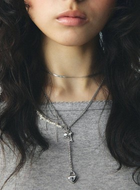 欧美秋冬设计珍珠金属项链