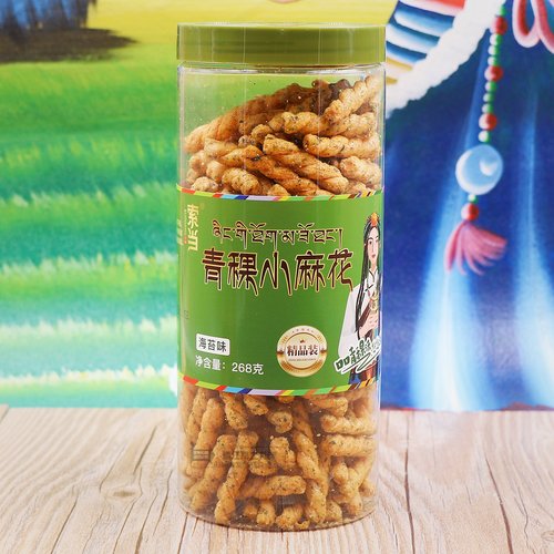 西藏特产索当青稞小麻花268克罐