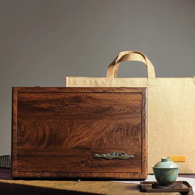 高档仿竹艺普洱茶包装盒福鼎老白茶七子饼200g357g饼双两饼礼品盒