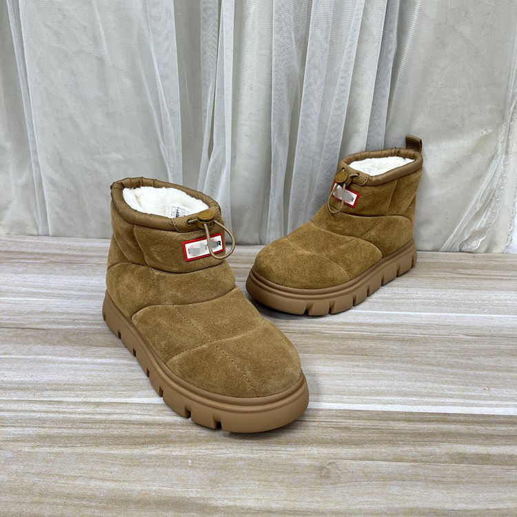 时尚圆头厚底内里加绒雪地靴短靴