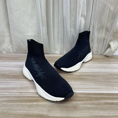 休闲厚底针织面时装袜靴老爹鞋