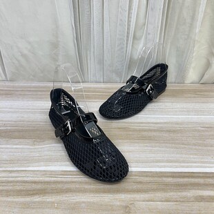 Lady Shoes外贸原单女鞋新款时尚圆头纯色平底网名一字扣时装单鞋