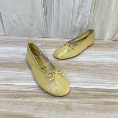 圆头时尚纯色蝴蝶结平底时装单鞋