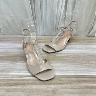 Shoes外贸原单女鞋 凉鞋 新款 气质方头纯色细跟一字扣时装 时尚 Lady