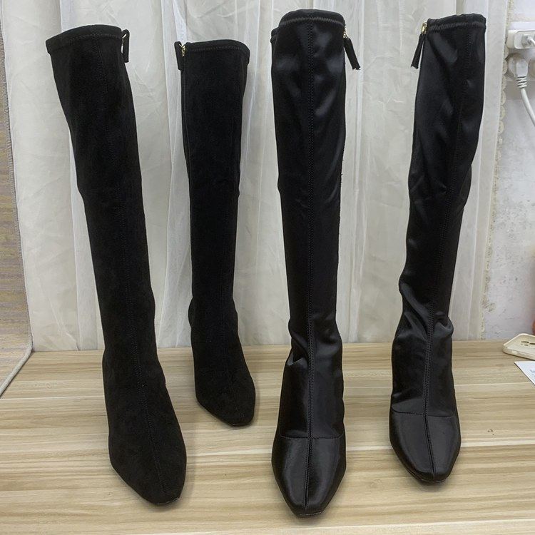 外贸原单套筒细跟长筒靴高筒欧美百搭款气质时尚显瘦显长骑士靴,女鞋,时装靴,淘宝优惠券,粉丝福利购,淘宝优惠卷