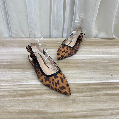 尖头浅口蝴蝶结平底单鞋包头凉鞋