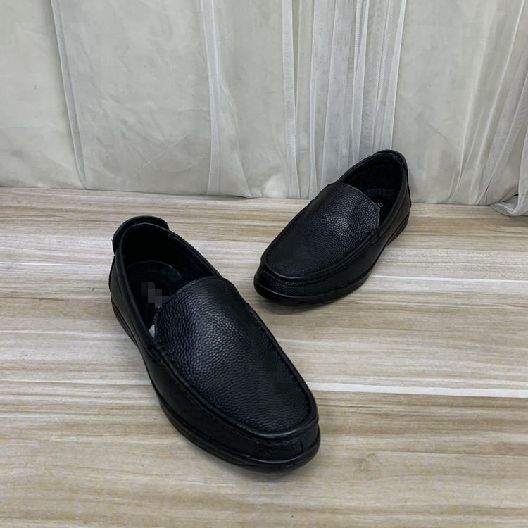 真皮男鞋简约新款一脚蹬乐福鞋