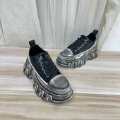 Lady 浅口圆头系带 新款 Shoes外贸原单厚底休闲真皮单鞋 简约时尚