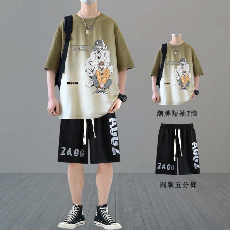 2025新款运动服套装男生夏季时尚青少年短袖短裤初中高中学生夏装