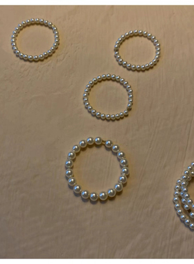 新店跑量。迷你小珍珠戒指美国14k包金极细施家珍珠尾戒女叠带