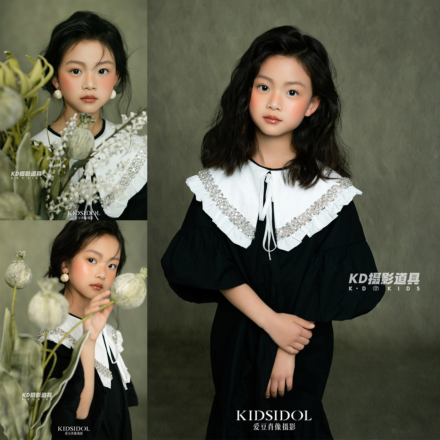 2026新品影楼儿童肖像写真服装道具女童摄影复古衣服连衣裙套装图片