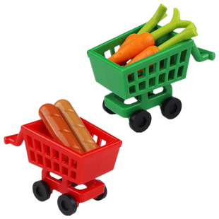 绿色配件拼装 MOC小颗粒积木超市购物车 2496红 41362 玩具 手推车