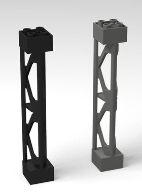 小颗粒积木兼容某高58827 铁架柱梁三角形垂直2x2x10建筑拼装零件