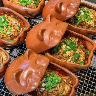 烧烤神器带盖紫砂猪脑花容器炖盅家用商用瓦罐网红烤生蚝小猪瓦罐