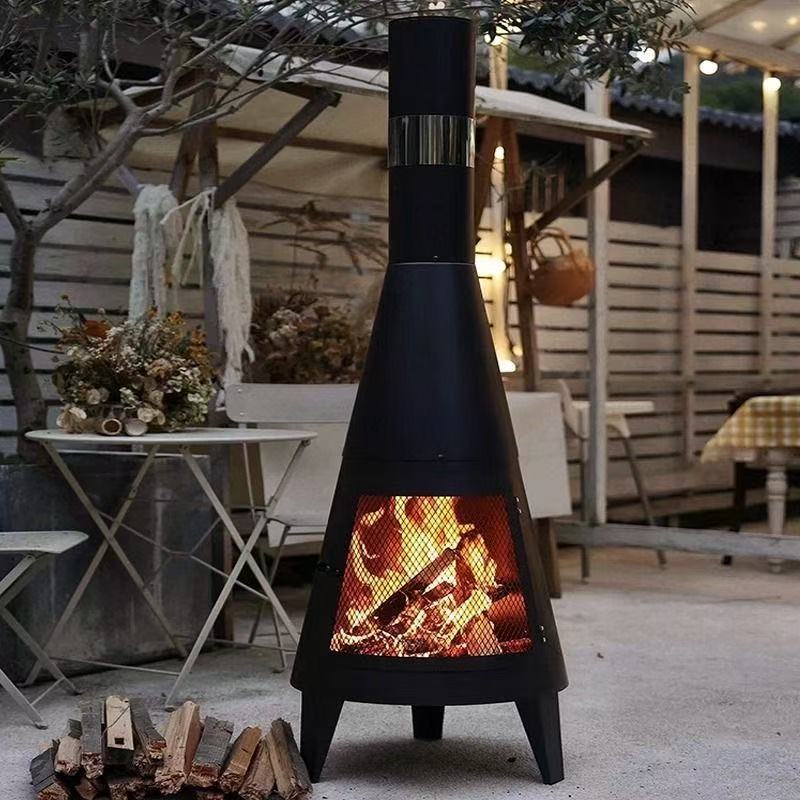烧烤炉家用壁炉木柴露营烤火烟囱围炉户外取暖炉民宿篝火庭院火炉