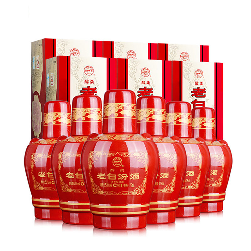 汾酒53度醇柔老白汾整箱6瓶