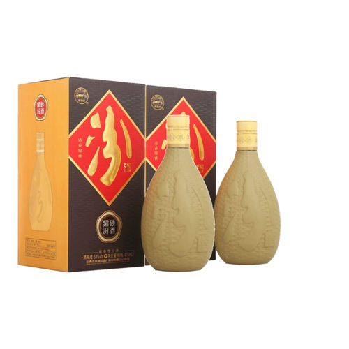 53度紫砂汾酒礼盒装清香型白酒