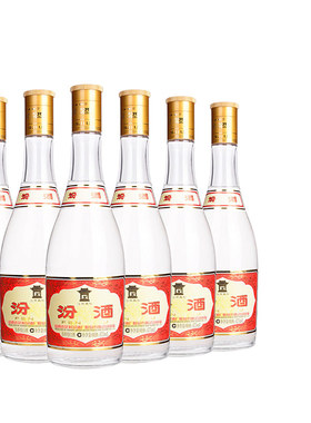 汾酒53度黄盖汾酒玻汾475mlx6高度清香型白酒6瓶装粮食酒
