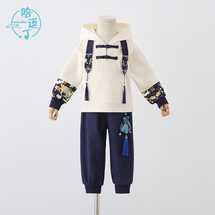 汉服男童拜年服2024新款秋冬女童马面裙儿童男新中式国风卫衣套装