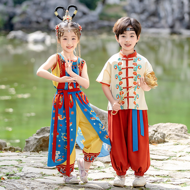 儿童敦煌飞天汉服舞蹈服装