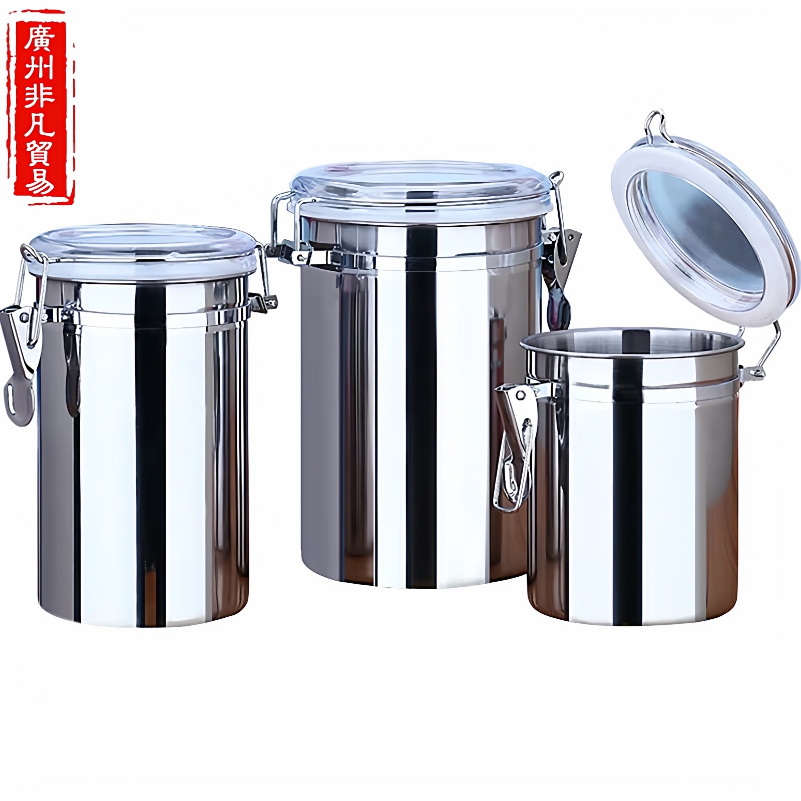 不锈钢厨房零食储物防潮密封罐图片
