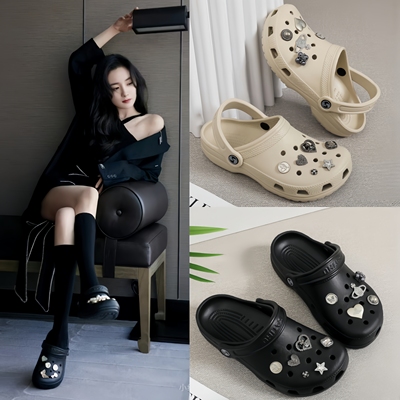 平底防滑包头软底洞洞鞋沙滩鞋