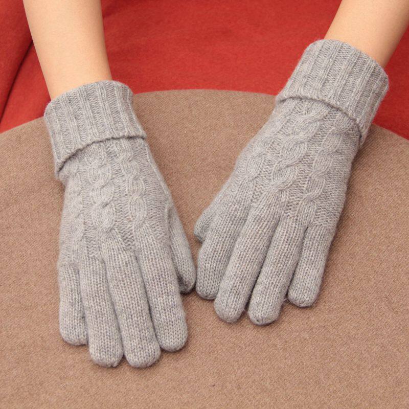 新日系羊毛针织毛线手套韩版文艺范森系简约情侣纯色男女五指手套