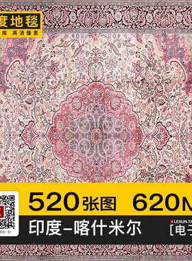 印度地毯喀什米尔Kashmir花卉图案欧美式复古地垫3d贴图纹理素材