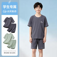 Teenage pajamas for boys, junior high school students, summer thin modal boys, short sleeves and shorts, big kids' home wear thumbnail 7