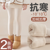 女童连裤 外穿保暖儿童打底袜 冬季 袜加绒加厚秋冬款 白色女孩打底裤