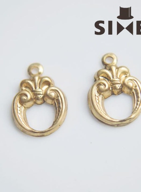 美产黄铜老货古典剑花花纹【链接】耳饰吊坠材料手作饰品配件