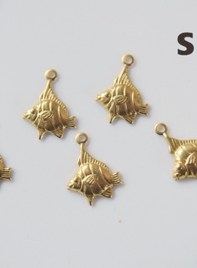 纯铜小鱼海鱼小物件吊环饰品配件手工首饰制作材料【海洋生物】