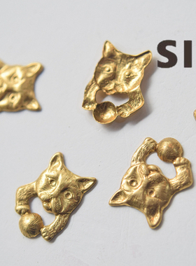 进口纯铜玩耍的猫咪diy饰品装饰贴片手工手作材料打火机【动物】