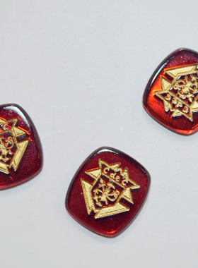 美国进口老货材料红色字母徽章标志西德古董宝石贴片【红色】