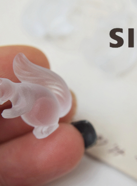 进口白色透明磨砂小松鼠无环mini摆件手工装饰配件diy【动物】