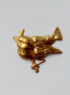 美国进口纯铜站在树枝上的小鸟手作手工diy配件【飞鸟】